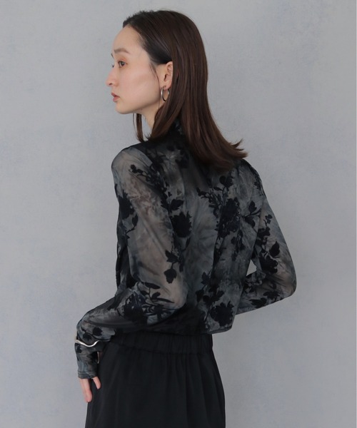 &g'aime(アンジェム)の「【&g'aime 】フロッキーシアータートル Flocked Sheer Turtleneck(Tシャツ/カットソー・レディース・ブラック/ブラウン/グリーン・FREE)」の18枚目の写真