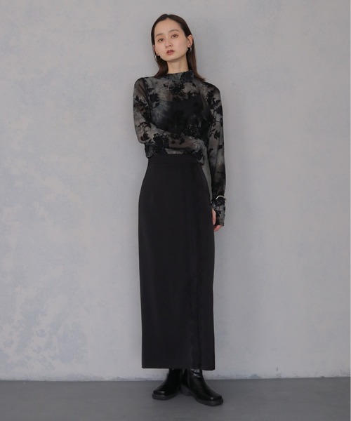 &g'aime(アンジェム)の「【&g'aime 】フロッキーシアータートル Flocked Sheer Turtleneck(Tシャツ/カットソー・レディース・ブラック/ブラウン/グリーン・FREE)」の17枚目の写真