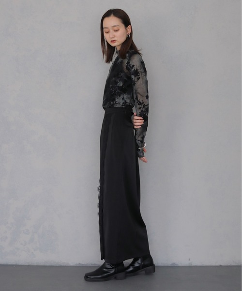 &g'aime(アンジェム)の「【&g'aime 】フロッキーシアータートル Flocked Sheer Turtleneck(Tシャツ/カットソー・レディース・ブラック/ブラウン/グリーン・FREE)」の16枚目の写真