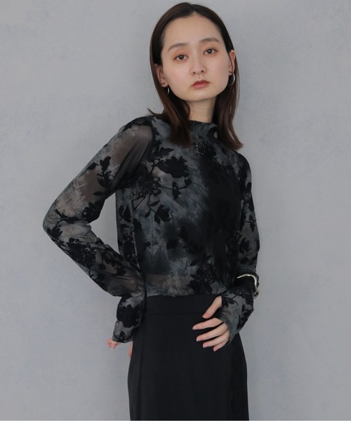 &g'aime(アンジェム)の「【&g'aime 】フロッキーシアータートル Flocked Sheer Turtleneck(Tシャツ/カットソー・レディース・ブラック/ブラウン/グリーン・FREE)」の21枚目の写真