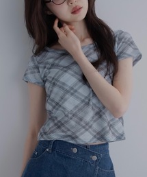 バイアスチェックTシャツ