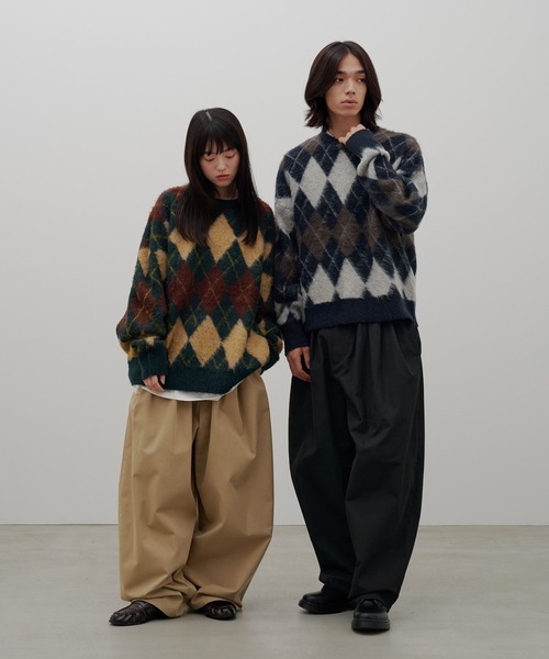 LOWRYS FARM(ローリーズファーム)の「【LFM(U)】アーガイルニットクルーネック 1089093(ニット/セーター・メンズ・グリーン/ネイビー・LARGE/MEDIUM)」の3枚目の写真