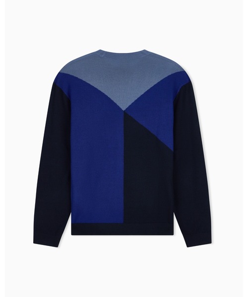 ARMANI EXCHANGE(アルマーニエクスチェンジ)の「【A|X アルマーニ エクスチェンジ】<ZOZO限定>ジオメトリック カラーブロック ニットプルオーバー(ニット/セーター・メンズ・ダークネイビー・X-SMALL/X-LARGE/SMALL/MEDIUM/LARGE)」の2枚目の写真