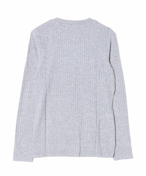 OMNES（オムネス）の「テレコリブクルーネック長袖トップス（Tシャツ/カットソー・レディース・ホワイト/ブラック/グレー/ベージュ・FREE）」の5枚目の写真
