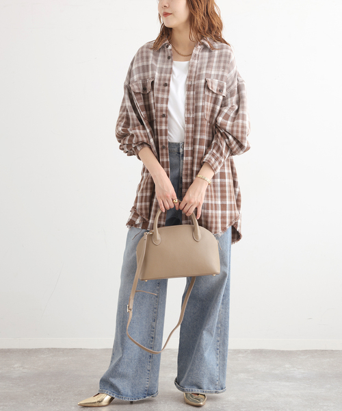 journal standard L'essage（ジャーナルスタンダードレサージュ）の「V'ESSENCE/ヴェッセンス ラウンド バッグ（ハンドバッグ・レディース・ベージュ/ブラック・FREE）」の8枚目の写真