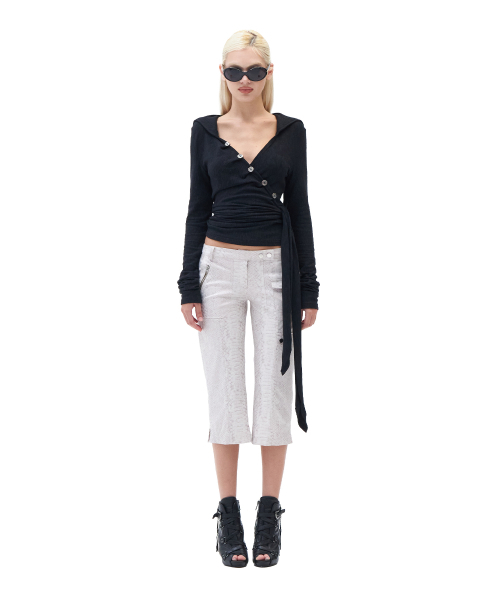 HILLDA（ヒルダ）の「Layered Wrap Hood Top [Black]（パーカー・レディース・その他・FREE）」の3枚目の写真