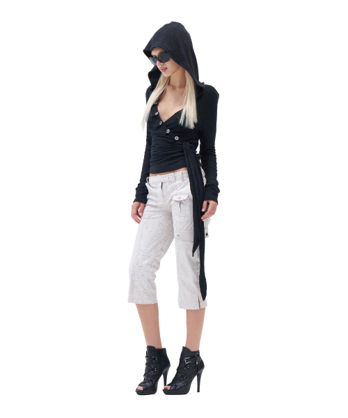 HILLDA（ヒルダ）の「Layered Wrap Hood Top [Black]（パーカー・レディース・その他・FREE）」の7枚目の写真