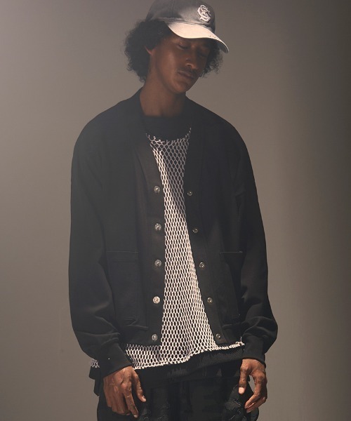 NAPE_（ネイプ）の「mcg3904-LINE - CARDI カーディガン(NPS-606)（カーディガン/ボレロ・メンズ・カーキ/ブラック・3/2/1/4）」の2枚目の写真