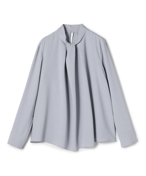 BALLSEY(ボールジィ)の「パウダリージョーゼット タイライクブラウス(シャツ/ブラウス・レディース・チャコールグレー/ライトブルー/ホワイト・36)」の1枚目の写真