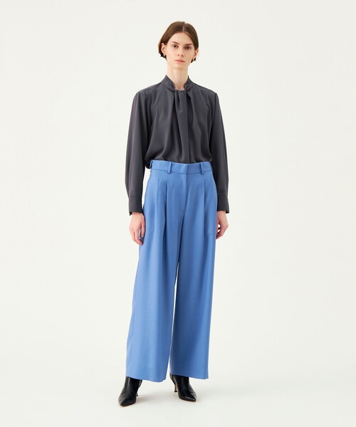 BALLSEY(ボールジィ)の「パウダリージョーゼット タイライクブラウス(シャツ/ブラウス・レディース・チャコールグレー/ライトブルー/ホワイト・36)」の4枚目の写真