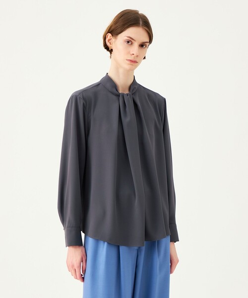 BALLSEY(ボールジィ)の「パウダリージョーゼット タイライクブラウス(シャツ/ブラウス・レディース・チャコールグレー/ライトブルー/ホワイト・36)」の5枚目の写真