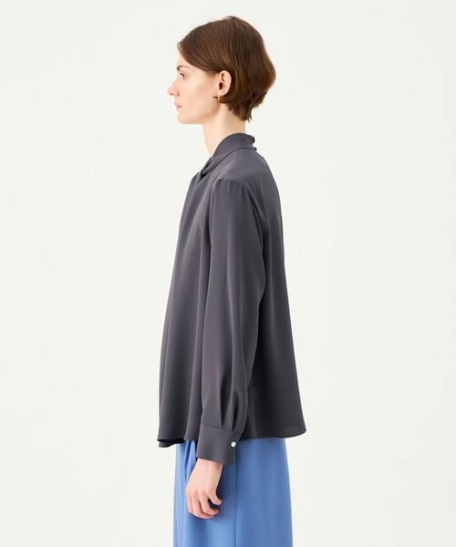 BALLSEY(ボールジィ)の「パウダリージョーゼット タイライクブラウス(シャツ/ブラウス・レディース・チャコールグレー/ライトブルー/ホワイト・36)」の6枚目の写真