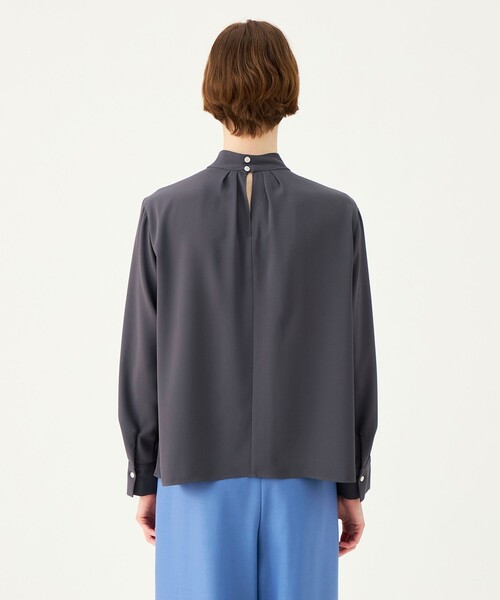 BALLSEY(ボールジィ)の「パウダリージョーゼット タイライクブラウス(シャツ/ブラウス・レディース・チャコールグレー/ライトブルー/ホワイト・36)」の7枚目の写真