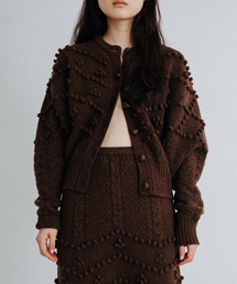 【NOHRA /ノーラ】Popcorn knit cardigan