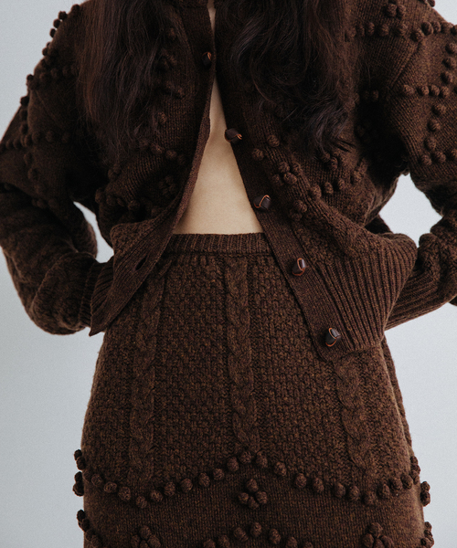 EDIT. FOR LULU(エディットフォールル)の「【NOHRA /ノーラ】Popcorn knit cardigan(ニット/セーター・レディース・ブラウン/ホワイト・FREE)」の6枚目の写真