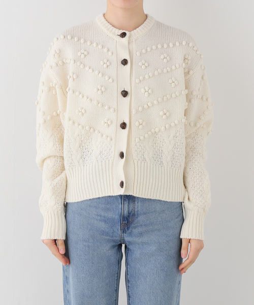 EDIT. FOR LULU(エディットフォールル)の「【NOHRA /ノーラ】Popcorn knit cardigan(ニット/セーター・レディース・ブラウン/ホワイト・FREE)」の9枚目の写真