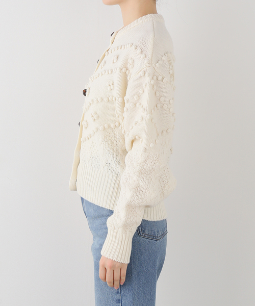 EDIT. FOR LULU(エディットフォールル)の「【NOHRA /ノーラ】Popcorn knit cardigan(ニット/セーター・レディース・ブラウン/ホワイト・FREE)」の10枚目の写真