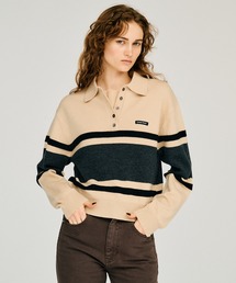 【2026Winter Pre-Order】ワイドボーダーニットポロ / Wide Border Knit Polo