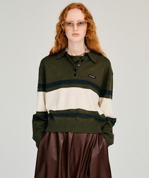 【2026Winter Pre-Order】ワイドボーダーニットポロ / Wide Border Knit Polo