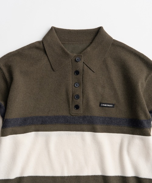PRANK PROJECT(プランクプロジェクト)の「【2026Winter Pre-Order】ワイドボーダーニットポロ / Wide Border Knit Polo(ニット/セーター・レディース・ベージュ/カーキ・FREE)」の17枚目の写真