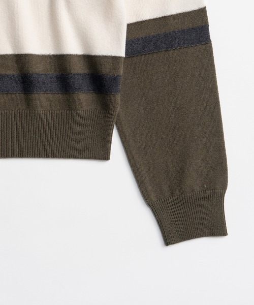 PRANK PROJECT(プランクプロジェクト)の「【2026Winter Pre-Order】ワイドボーダーニットポロ / Wide Border Knit Polo(ニット/セーター・レディース・ベージュ/カーキ・FREE)」の20枚目の写真