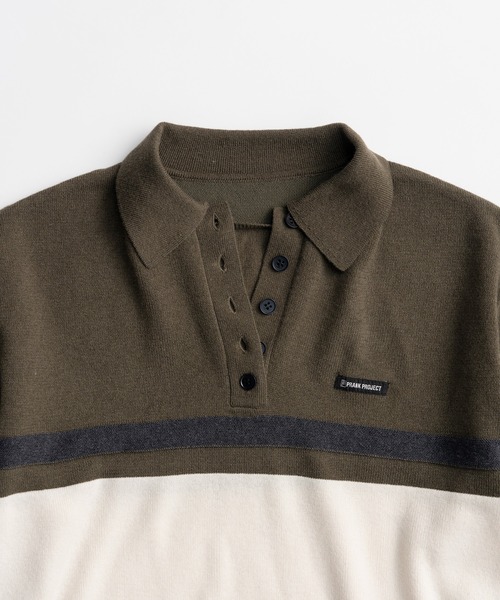 PRANK PROJECT(プランクプロジェクト)の「【2026Winter Pre-Order】ワイドボーダーニットポロ / Wide Border Knit Polo(ニット/セーター・レディース・ベージュ/カーキ・FREE)」の18枚目の写真