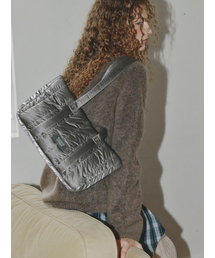 Canele Shoulder padding bag _ Brown-Silver
