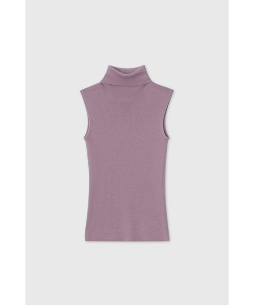 LOOKAST（ルックキャスト）の「ウールホールガーメントハイネックベストニットトップ / WOOL WHOLEGARMENT HIGH NECK VEST KNIT TOP_5colors（ベスト・レディース・ネイビー/パープル/ライトグレー/アイボリー/チャコール・SMALL/MEDIUM）」の5枚目の写真