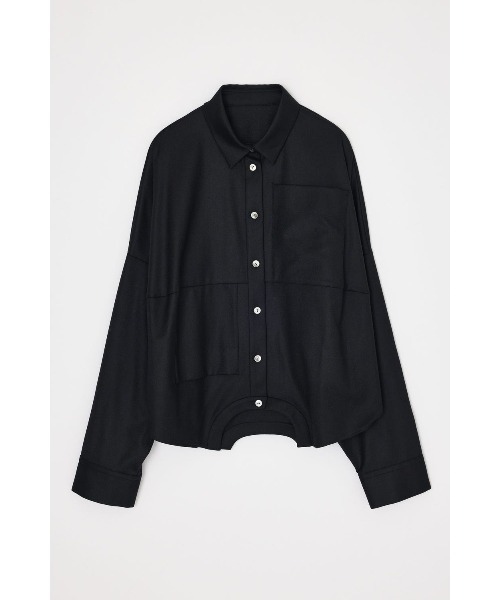 ENFOLD(エンフォルド)の「SYMMETRY CROPPED SHIRT(Tシャツ/カットソー・レディース・チャコールグレー/杢グレー/ブラック・38)」の2枚目の写真