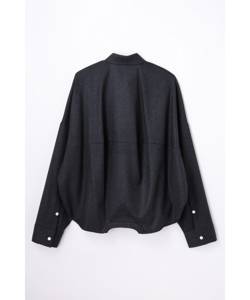ENFOLD(エンフォルド)の「SYMMETRY CROPPED SHIRT(Tシャツ/カットソー・レディース・チャコールグレー/杢グレー/ブラック・38)」の7枚目の写真