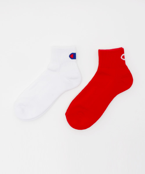 Champion（チャンピオン）の「【Champion】【WEB限定】アンクルソックス（ソックス/靴下・メンズ・ブラック/ホワイト×ブルー/ホワイト×レッド/ホワイト/ホワイト×イエロー/グレー・SMALL/MEDIUM）」の2枚目の写真