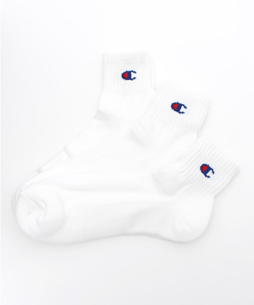 Champion(チャンピオン)の「【Champion】クォーターソックス 3足セット(ソックス/靴下・メンズ・ブラック/グレー/ホワイト・27-29/23-25/25-27)」の2枚目の写真