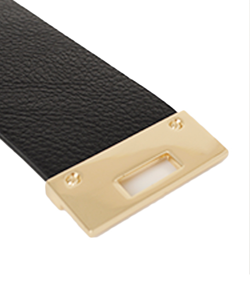 Luz Llena (NEY)（ラズレナニー）の「フェイクレザーベルト・メタル合金ワイドブレスレット/バングル（バングル/リストバンド・レディース・ベージュ/グレー/ブラック・ﾌﾘ-）」の8枚目の写真