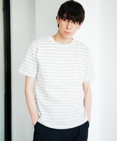 green label relaxing（グリーンレーベルリラクシング）の「KC BORDER BOAT/N S/S Tシャツ◆（Tシャツ/カットソー・メンズ・ホワイト/ネイビー/ブラック/ライトグレー/オレンジ系その他・X-LARGE/SMALL/LARGE/MEDIUM）」の3枚目の写真