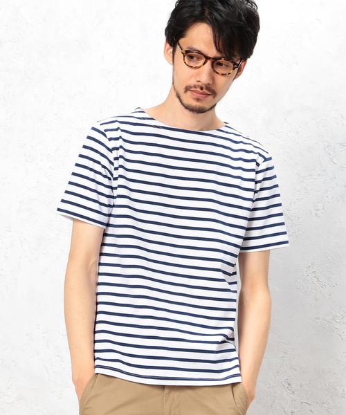 green label relaxing（グリーンレーベルリラクシング）の「KC BORDER BOAT/N S/S Tシャツ◆（Tシャツ/カットソー・メンズ・ホワイト/ネイビー/ブラック/ライトグレー/オレンジ系その他・X-LARGE/SMALL/LARGE/MEDIUM）」の16枚目の写真