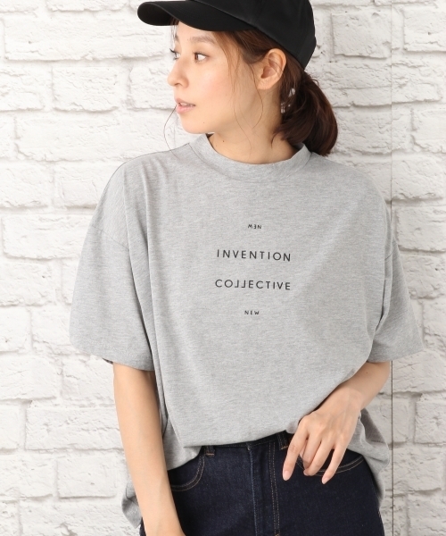 LEPSIM（レプシィム）の「ハイネックプリントワイドTシャツ　729319（Tシャツ/カットソー・レディース・ブラック/オフホワイト/トップグレー・FREE）」の3枚目の写真