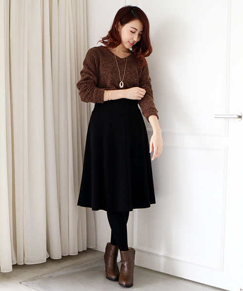 N.(N. Natural Beauty Basic)(エヌエヌナチュラルビューティーベーシック)の「ハイウエストスウェードスカート(スカート・レディース・ブラック/ベージュ/グレー・SMALL/MEDIUM)」の21枚目の写真