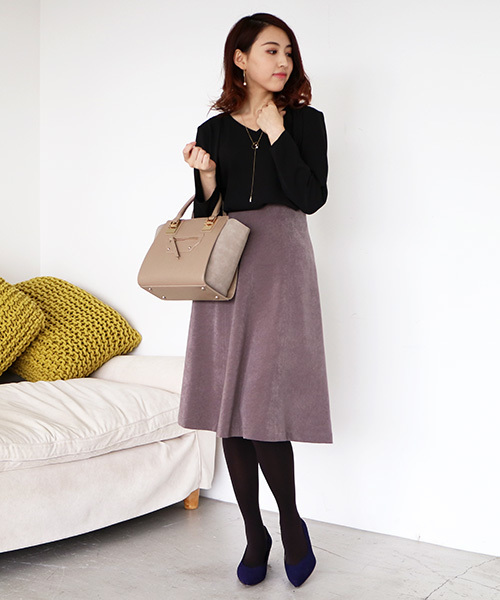N.(N. Natural Beauty Basic)(エヌエヌナチュラルビューティーベーシック)の「ハイウエストスウェードスカート(スカート・レディース・ブラック/ベージュ/グレー・SMALL/MEDIUM)」の14枚目の写真