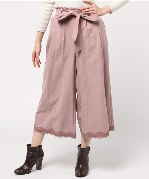 Axes Femme アクシーズファム の 裾レースガウチョパンツ その他パンツ Wear