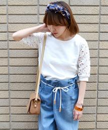 Khaju | Khaju:フラワーレーススリーブスウェット white◇(スウェット)