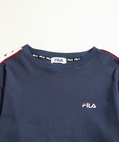 FILA(フィラ)の「∴WEGO/FILAラインテープTシャツ(Tシャツ/カットソー・メンズ・ネイビー/レッド・MEDIUM/LARGE)」の9枚目の写真