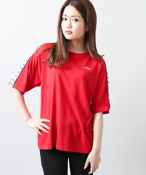 FILA(フィラ)の「∴WEGO/FILAラインテープTシャツ(Tシャツ/カットソー・メンズ・ネイビー/レッド・MEDIUM/LARGE)」の20枚目の写真