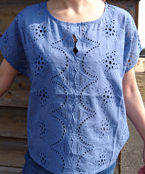 un dix cors（アンディコール）の「レース刺繍ブラウス（シャツ/ブラウス・レディース・イエロー/ブルー・ﾌﾘ-）」の6枚目の写真