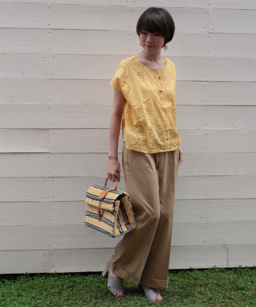 un dix cors（アンディコール）の「レース刺繍ブラウス（シャツ/ブラウス・レディース・イエロー/ブルー・ﾌﾘ-）」の9枚目の写真