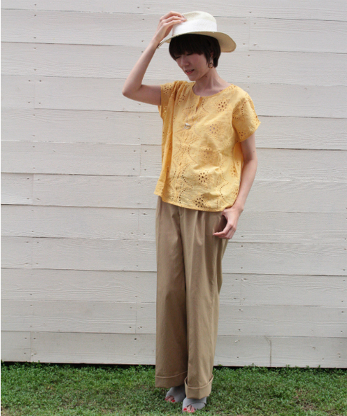 un dix cors（アンディコール）の「レース刺繍ブラウス（シャツ/ブラウス・レディース・イエロー/ブルー・ﾌﾘ-）」の11枚目の写真