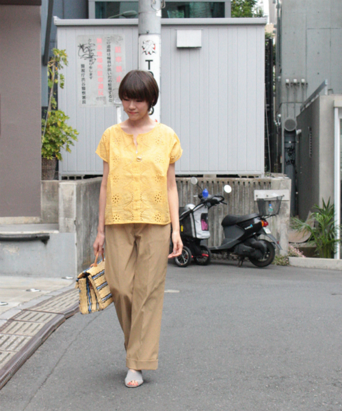 un dix cors（アンディコール）の「レース刺繍ブラウス（シャツ/ブラウス・レディース・イエロー/ブルー・ﾌﾘ-）」の12枚目の写真