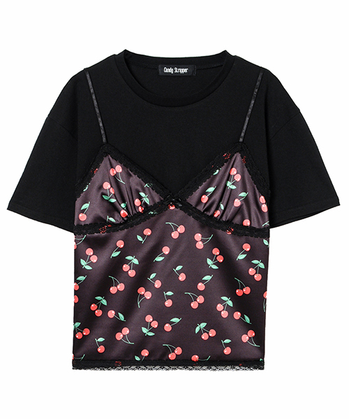 Candy Stripper（キャンディストリッパー）の「SUNNY CHERRY CAMISOLE ＆ TOPS（Tシャツ/カットソー・レディース・ピンク/レッド/ブラック・2）」の2枚目の写真