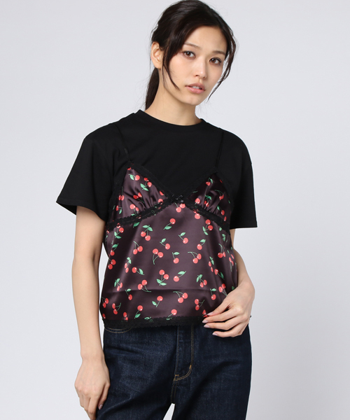 Candy Stripper（キャンディストリッパー）の「SUNNY CHERRY CAMISOLE ＆ TOPS（Tシャツ/カットソー・レディース・ピンク/レッド/ブラック・2）」の12枚目の写真