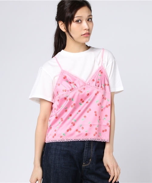 Candy Stripper（キャンディストリッパー）の「SUNNY CHERRY CAMISOLE ＆ TOPS（Tシャツ/カットソー・レディース・ピンク/レッド/ブラック・2）」の13枚目の写真