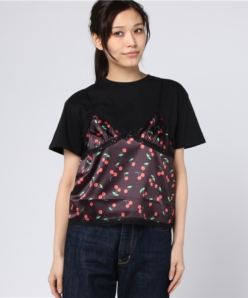 Candy Stripper（キャンディストリッパー）の「SUNNY CHERRY CAMISOLE ＆ TOPS（Tシャツ/カットソー・レディース・ピンク/レッド/ブラック・2）」の4枚目の写真